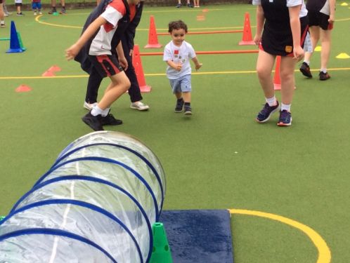 Preschool try their best at sports day