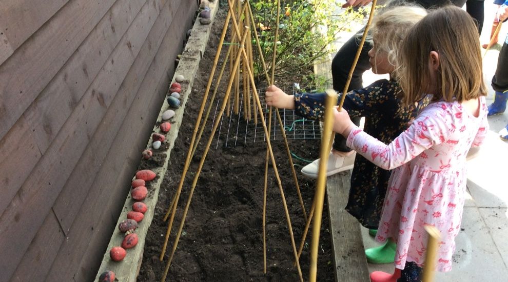 Preschool enjoy a spot of gardening