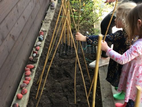 Preschool enjoy a spot of gardening