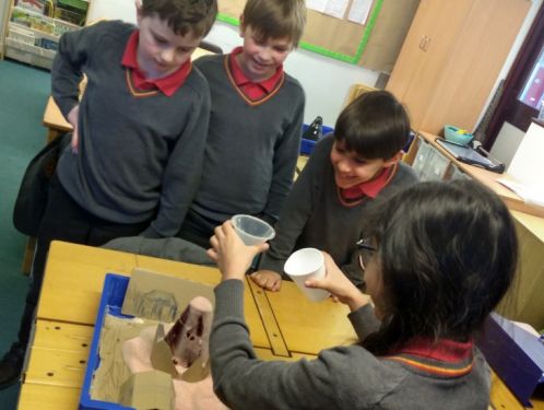 Year 4 experiment with exploding volcanoes